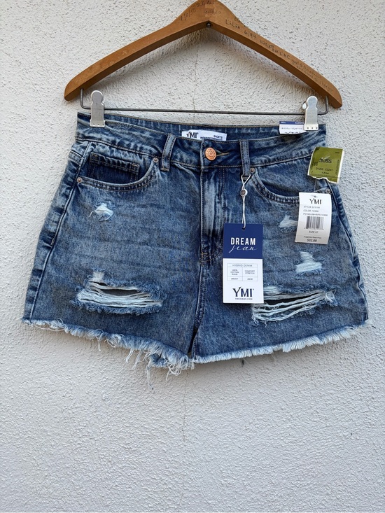 YMI Pants - YMI Women's Dream Jean Distressed Blue Denim Shorts Size 7/28